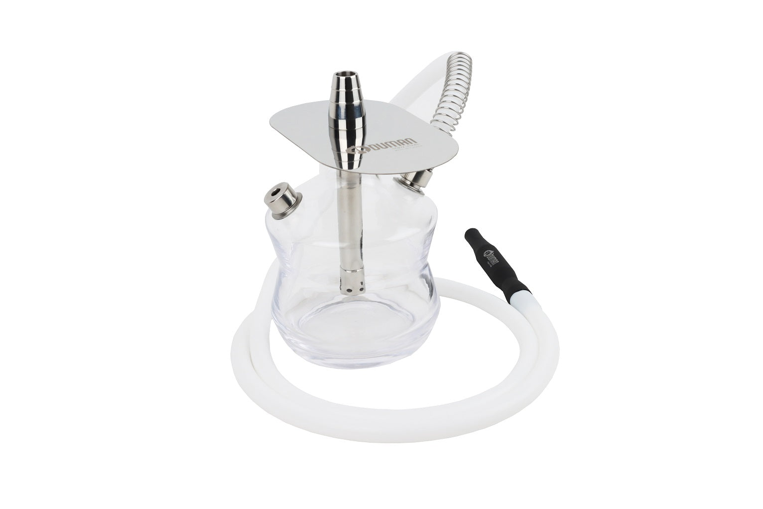 Oduman N3 On the Go Clear Glass Travel Shisha Pipe 20cm - The Shisha Shop