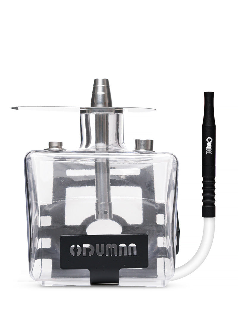 Oduman Smoke X Clear Glass Shisha Pipe 21.5cm