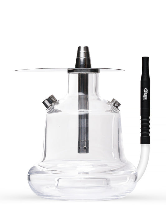 Oduman N4 Midi Clear Glass Shisha Pipe 22cm - The Shisha Shop