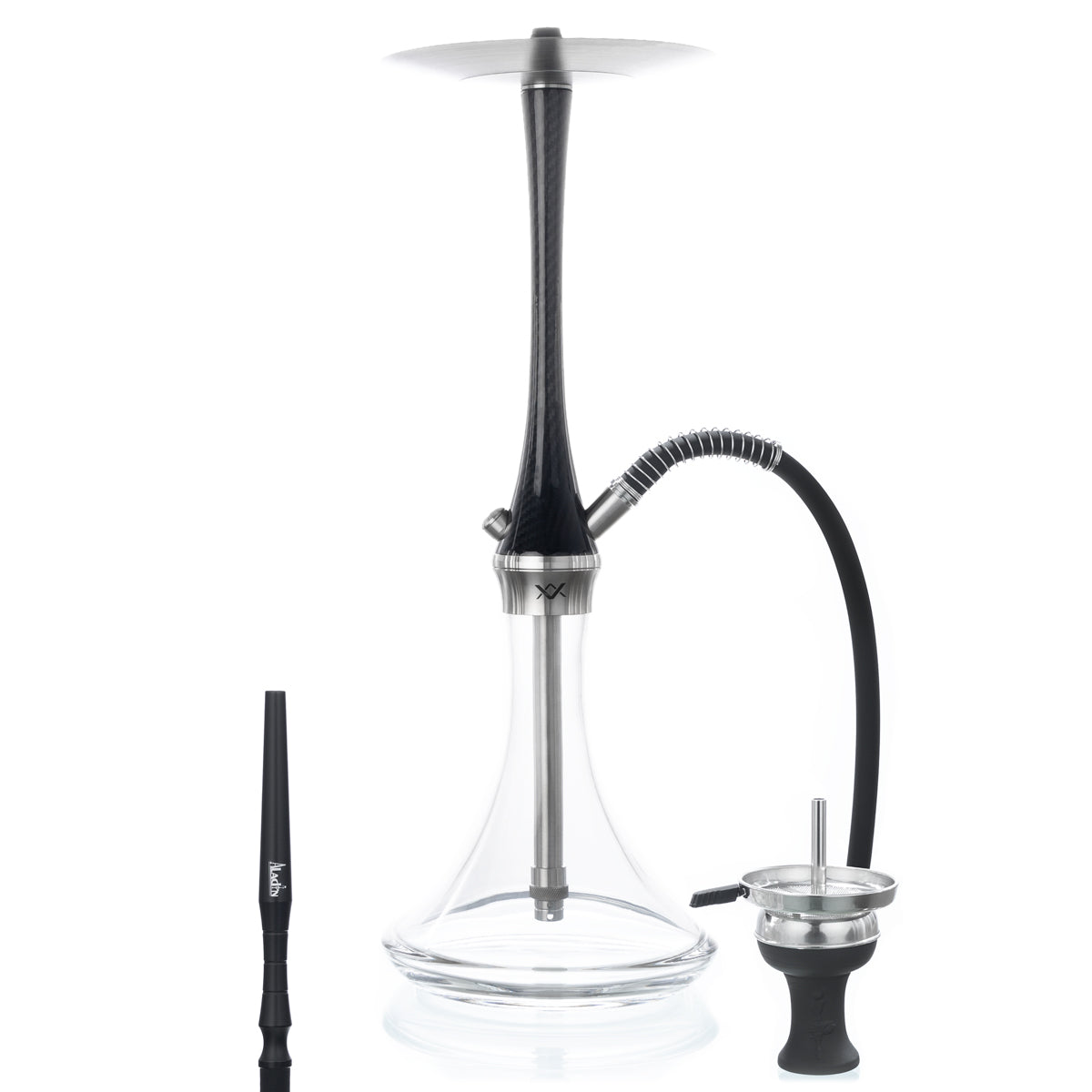 Aladin Valentino Shisha Pipe - Full Cover Black Carbon 67cm - The Shisha Shop