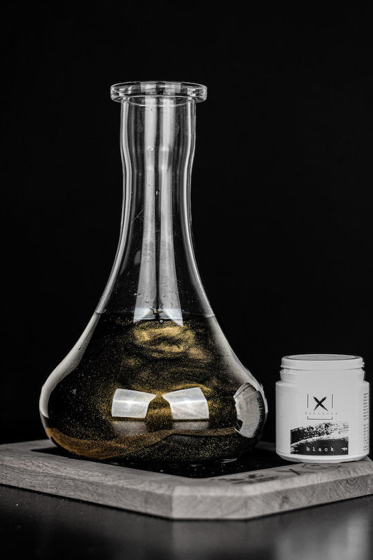 Xschischa Sparkle Powder Metallic Shisha Water Colour - 50g - Various Colours - Black - The Shisha Shop
