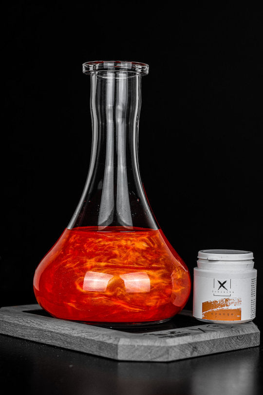 Xschischa Sparkle Powder Metallic Shisha Water Colour - 50g - Various Colours - Orange - The Shisha Shop