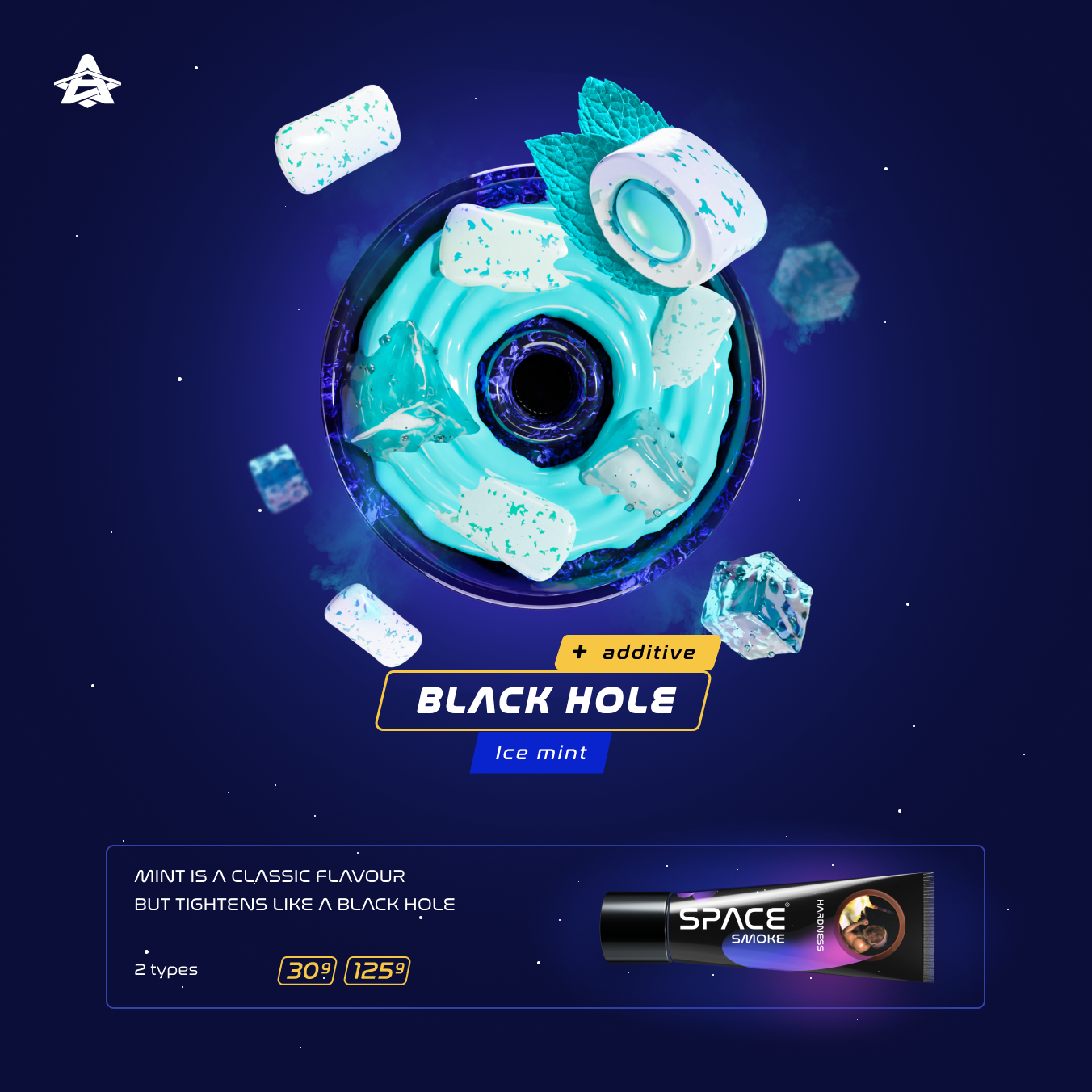 Space Smoke Black Hole (Ice Mint) Hookah Paste