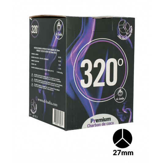 320° Premium 3B Disc XL Natural Charcoal - 1kg