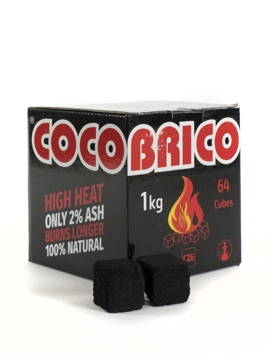 Cocobrico Pure Natural Coconut Shell Charcoal - 1kg 64 pcs - The Shisha Shop