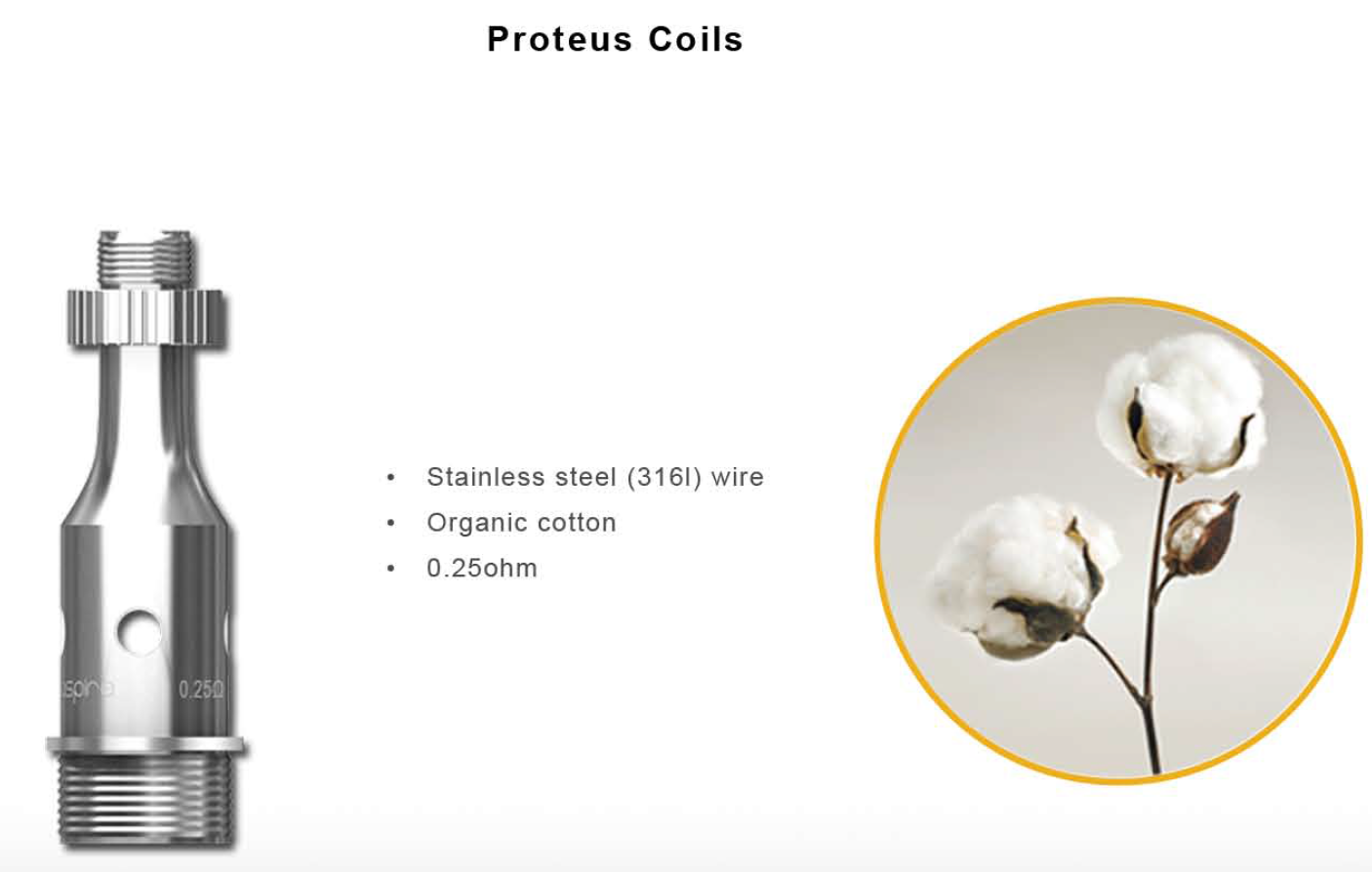 Aspire Proteus 0.25ohm Coil - The Shisha Shop