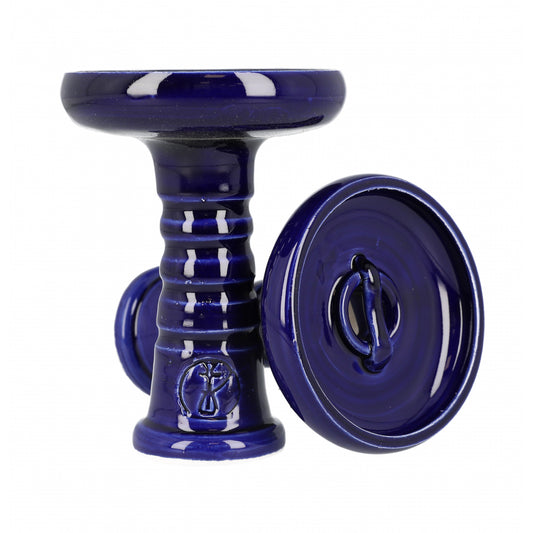 HC Cascade Funnel Dark Blue Ceramic Shisha Bowl - The Shisha Shop