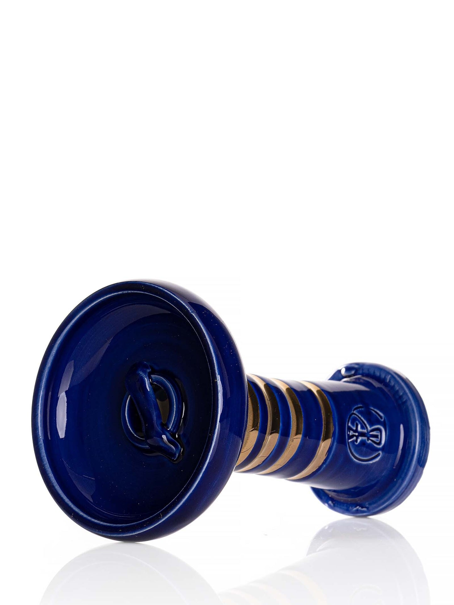 HC Cascade Funnel Blue Gold Ceramic Shisha Bowl - The Shisha Shop