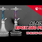 Aladin EPOX 565 Red Magma Clear Shisha Pipe 56cm