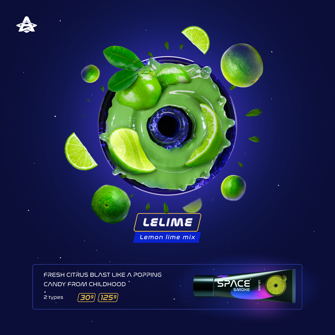 Space Smoke Lelime (Lemon Lime Mix) Hookah Paste - The Shisha Shop