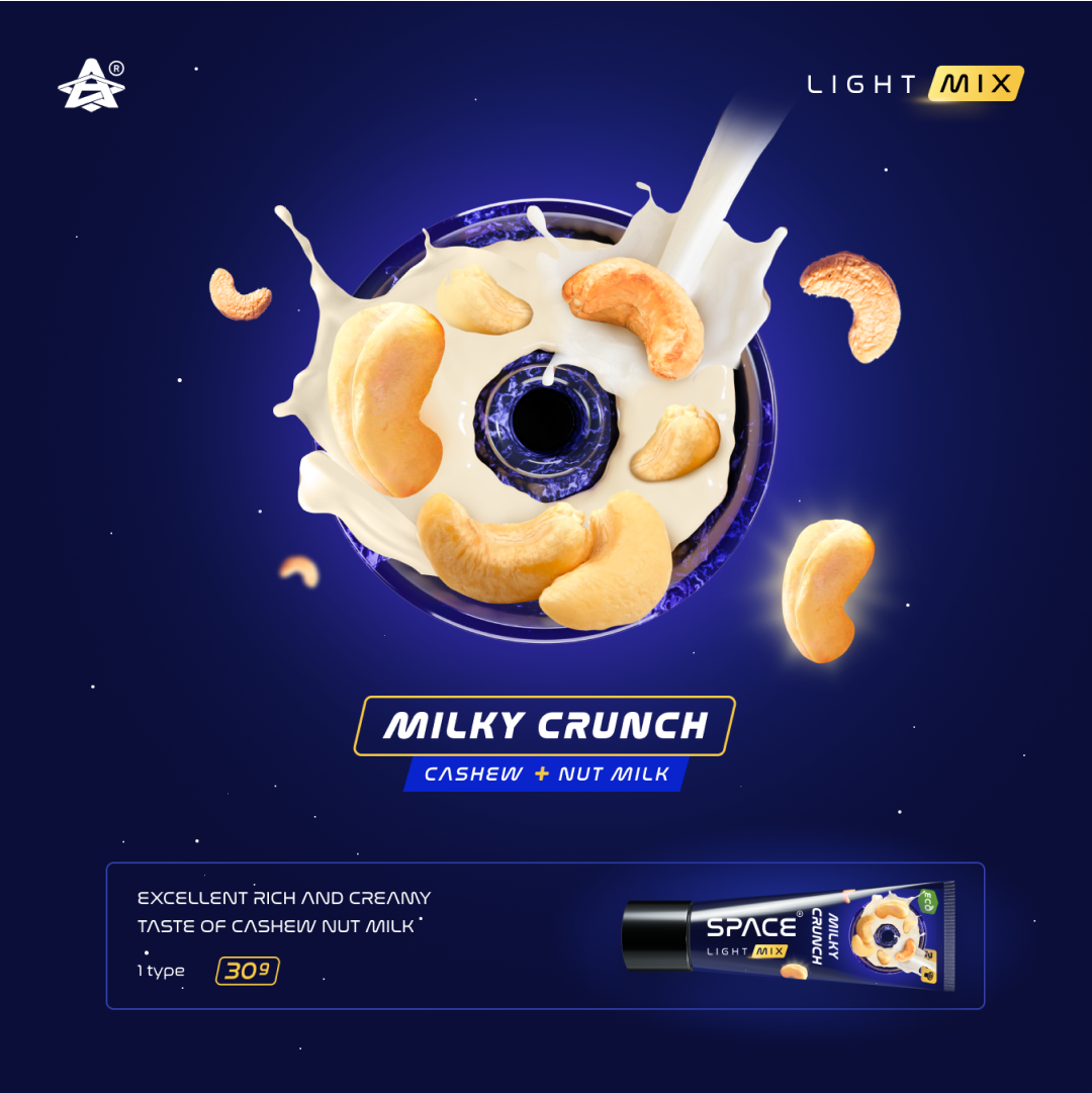 Space Smoke Light Mix Milky Crunch (Cashew + Nut Milk) Hookah Paste 30g