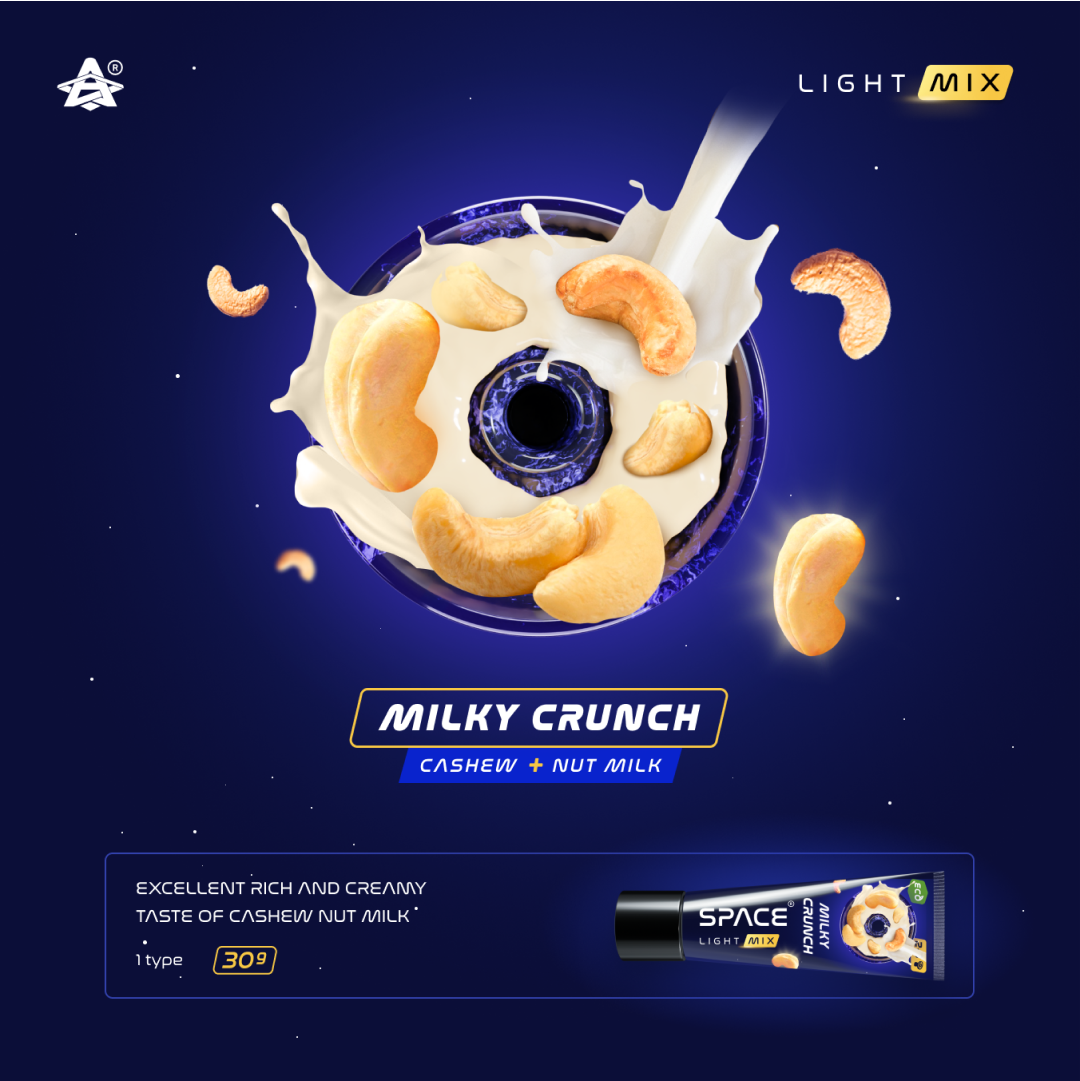 Space Smoke Light Mix Milky Crunch (Cashew + Nut Milk) Hookah Paste 30g - The Shisha Shop