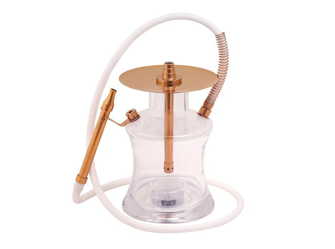 Oduman N2 Gold Clear Glass Shisha Pipe 35cm - The Shisha Shop
