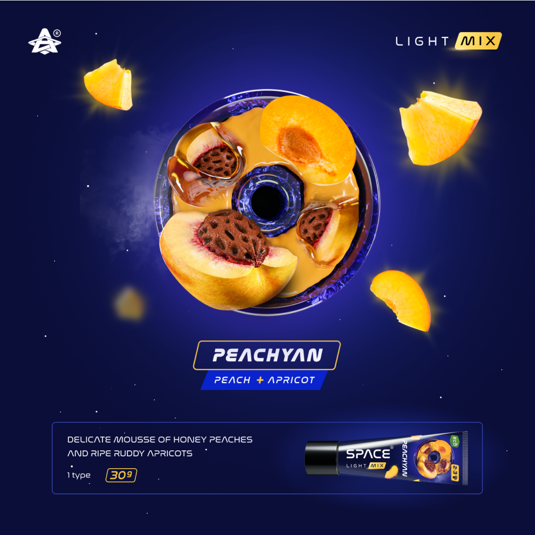 Space Smoke Light Mix Peachyan (Peach + Apricot) Hookah Paste 30g
