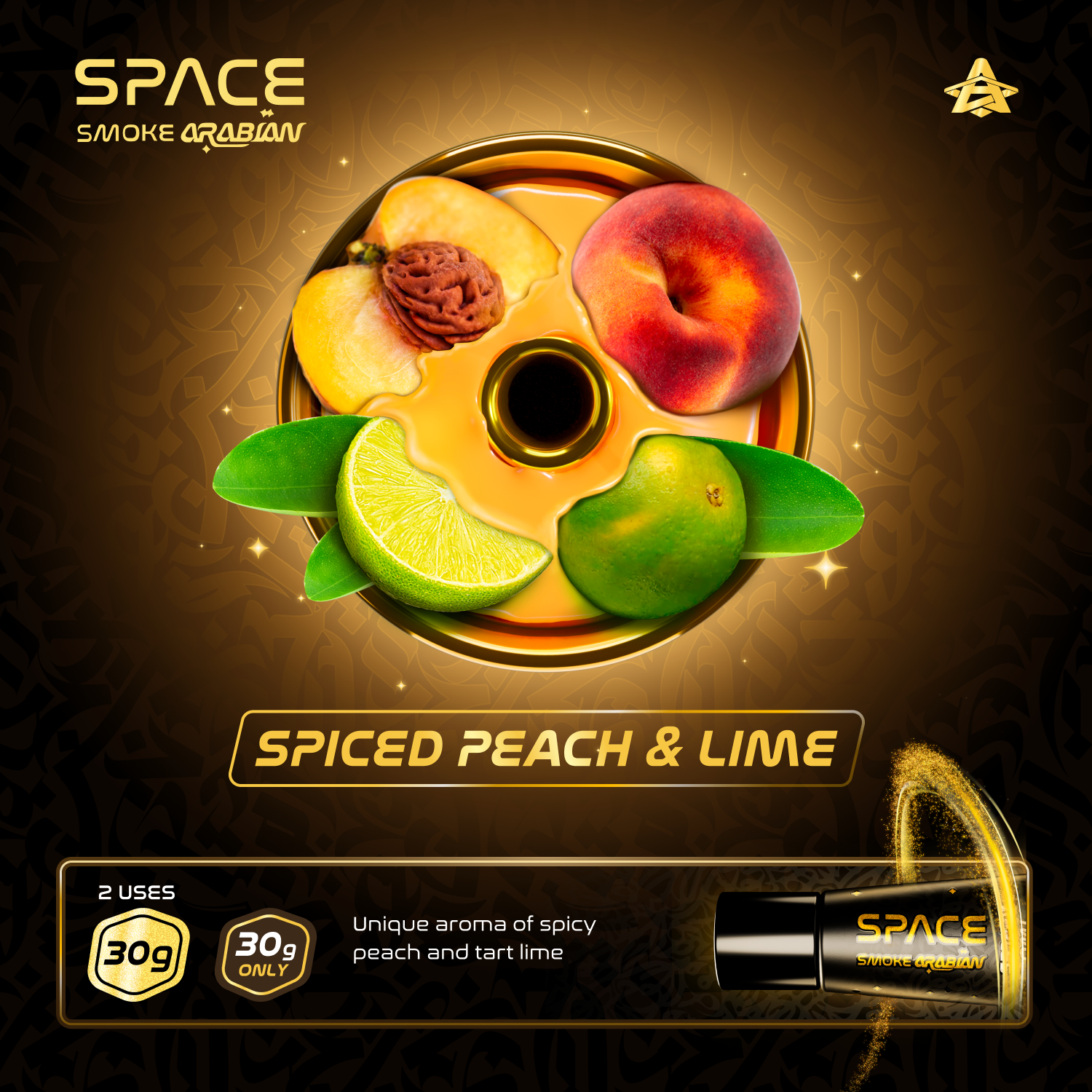 Space Smoke Arabian Spiced Peach and Lime Hookah Paste 30g - The Shisha Shop