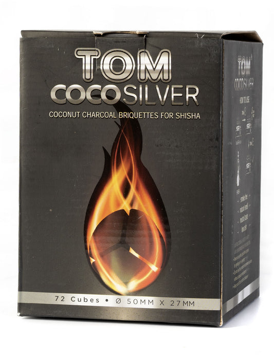 TOM Cococha Silver 1kg 100% Coconut Charcoal Circle Cubes - Perfect for Kaloud Lotus