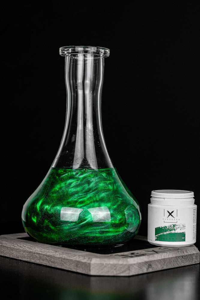 Xschischa Sparkle Powder Metallic Shisha Water Colour - 50g - Various Colours - Green - The Shisha Shop