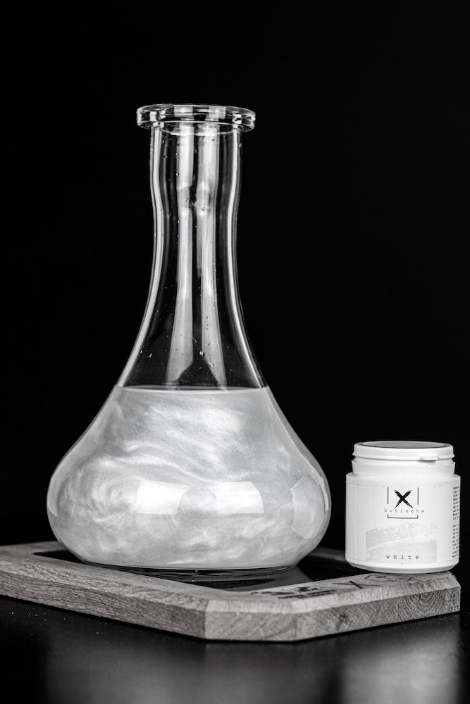 Xschischa Sparkle Powder Metallic Shisha Water Colour - 50g - Various Colours - white - The Shisha Shop